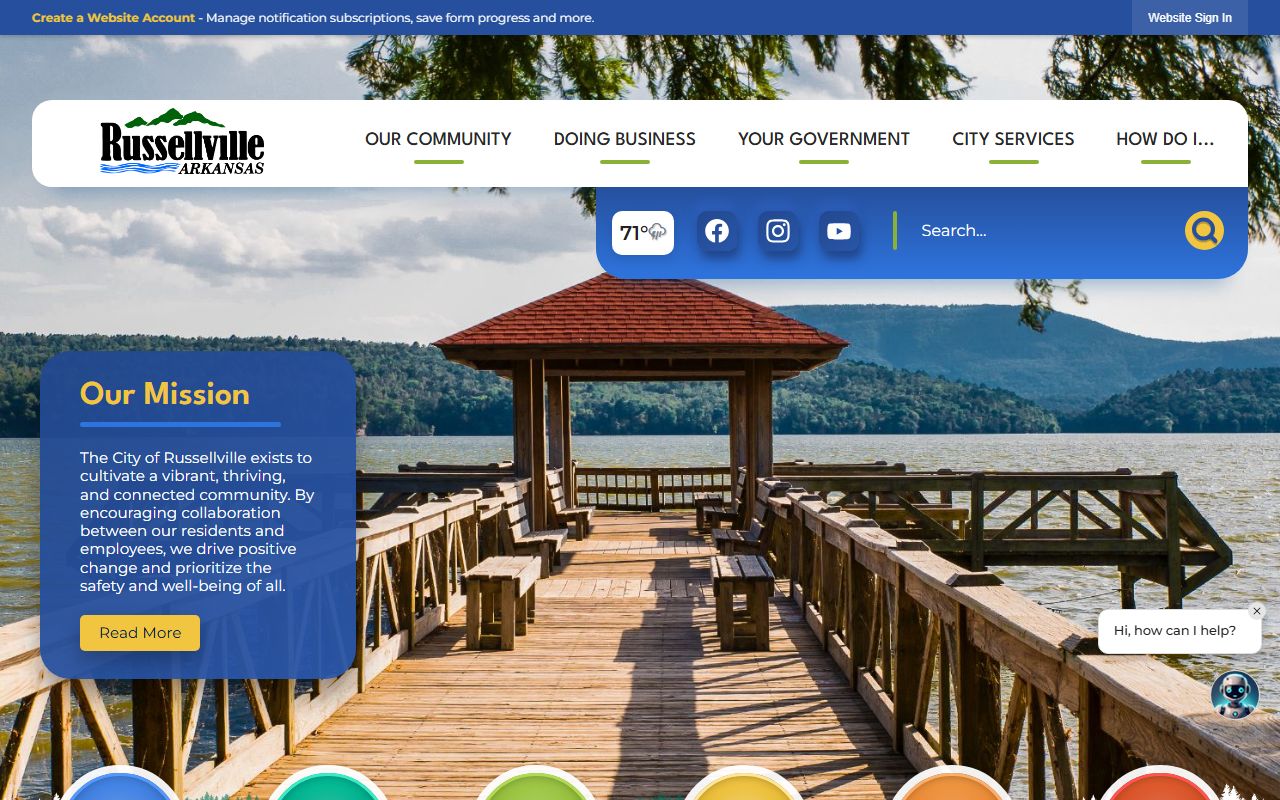 Russellville City Clerk official website for municipal records supporting Russellville Death Index research