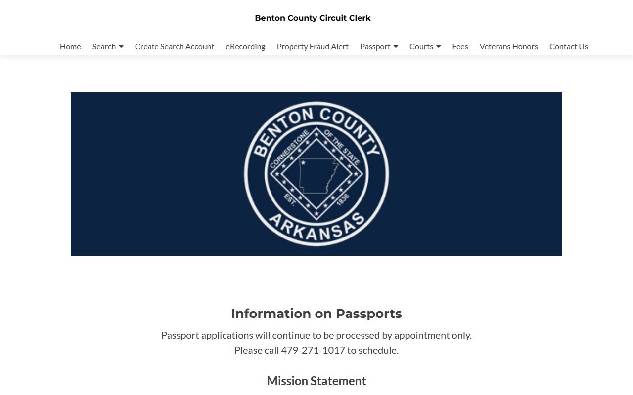 Benton County Circuit Clerk office search portal for death index related records